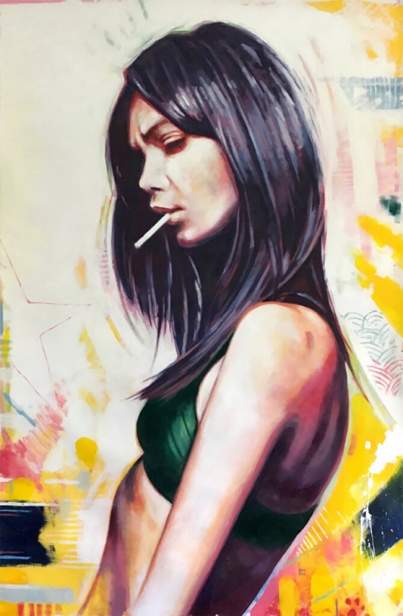 Sensual oil paintings by Thomas Saliot