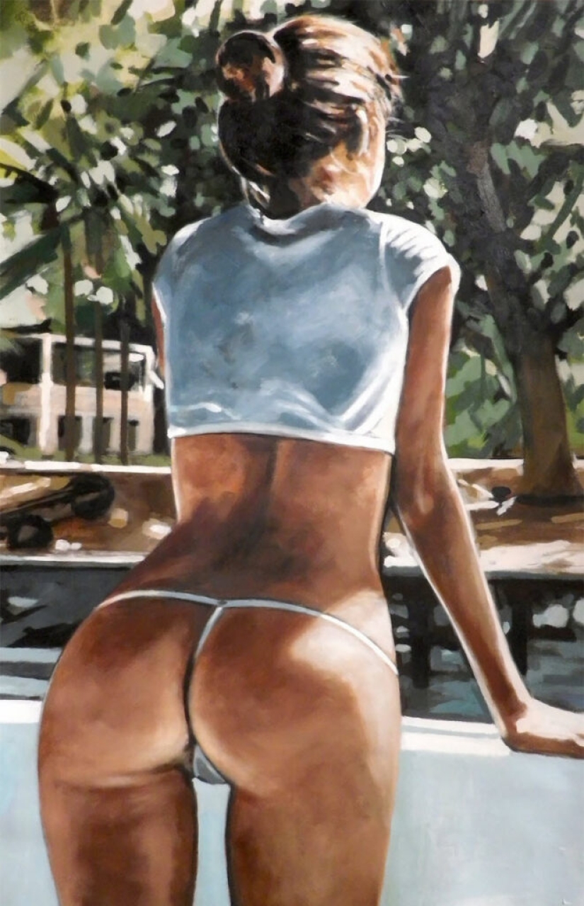 Sensual oil paintings by Thomas Saliot