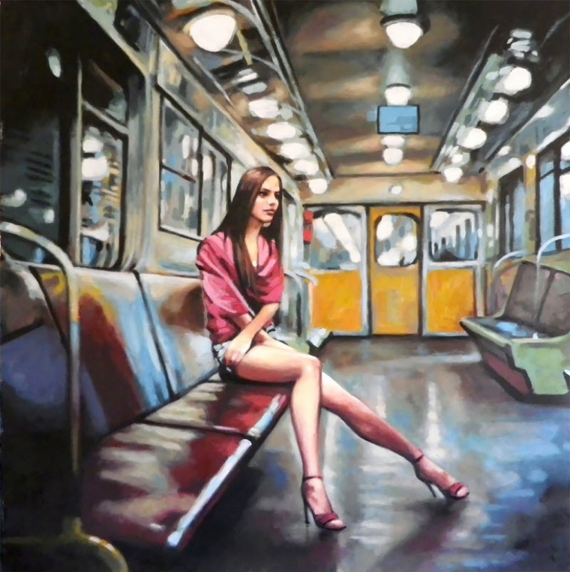 Sensual oil paintings by Thomas Saliot