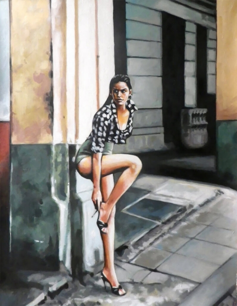 Sensual oil paintings by Thomas Saliot