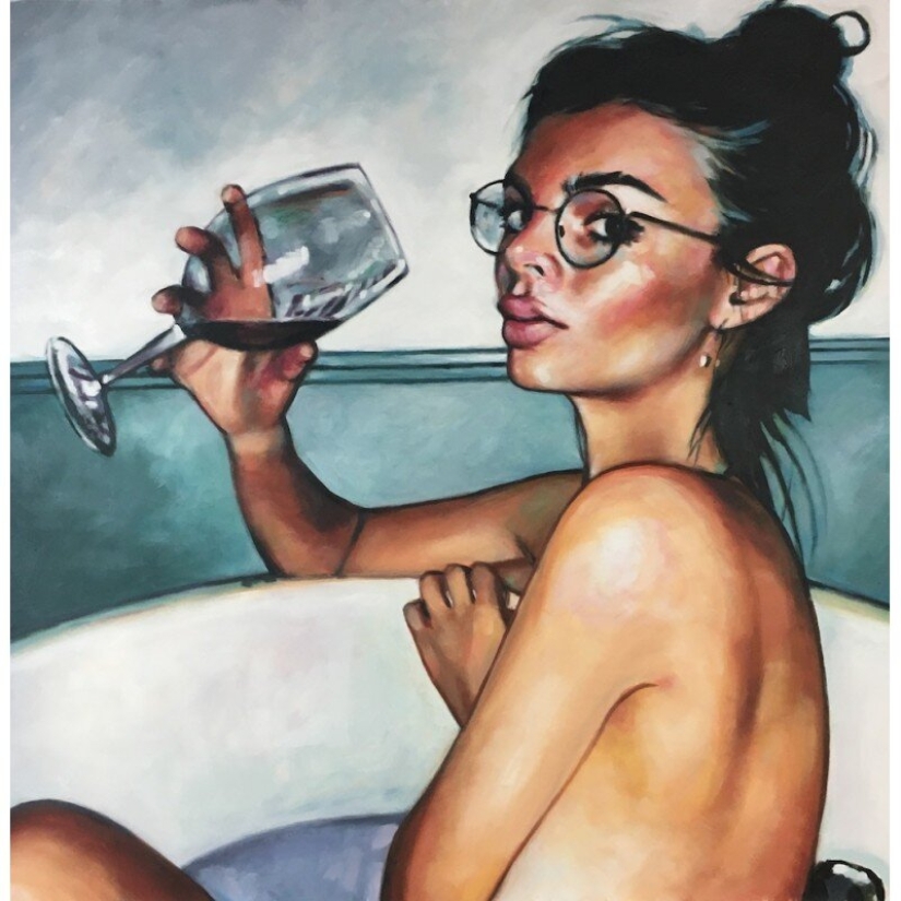 Sensual oil paintings by Thomas Saliot