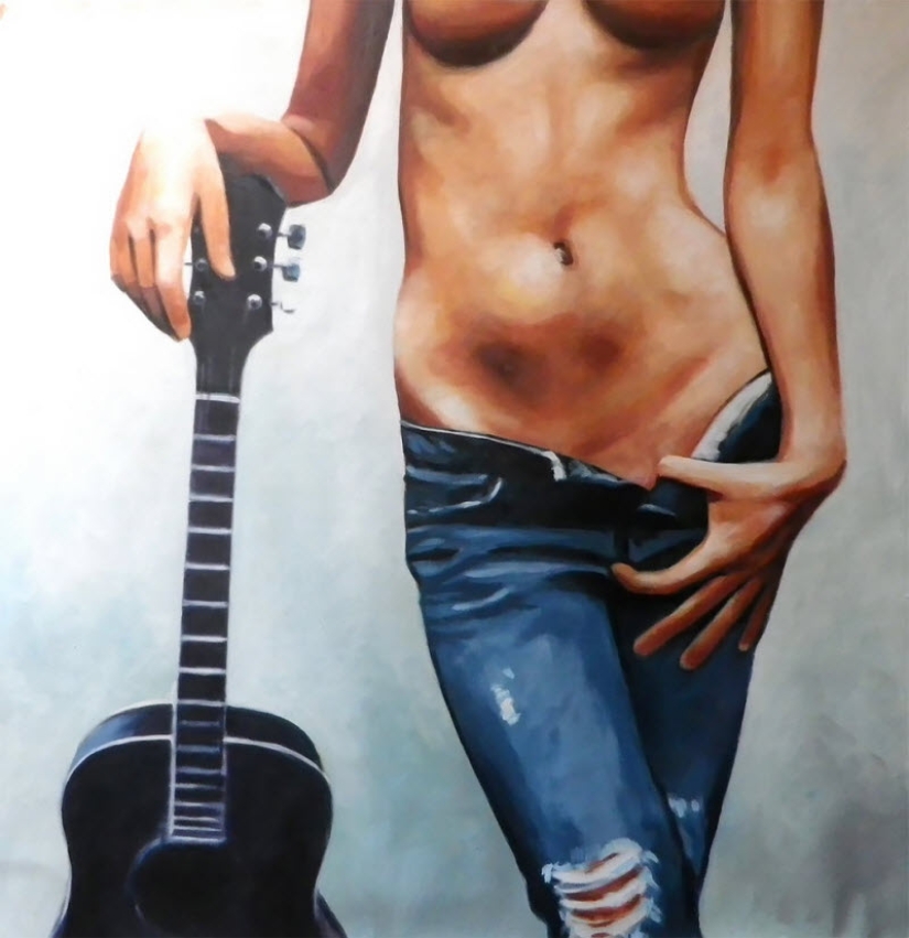 Sensual oil paintings by Thomas Saliot