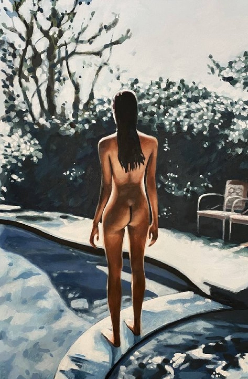 Sensual oil paintings by Thomas Saliot