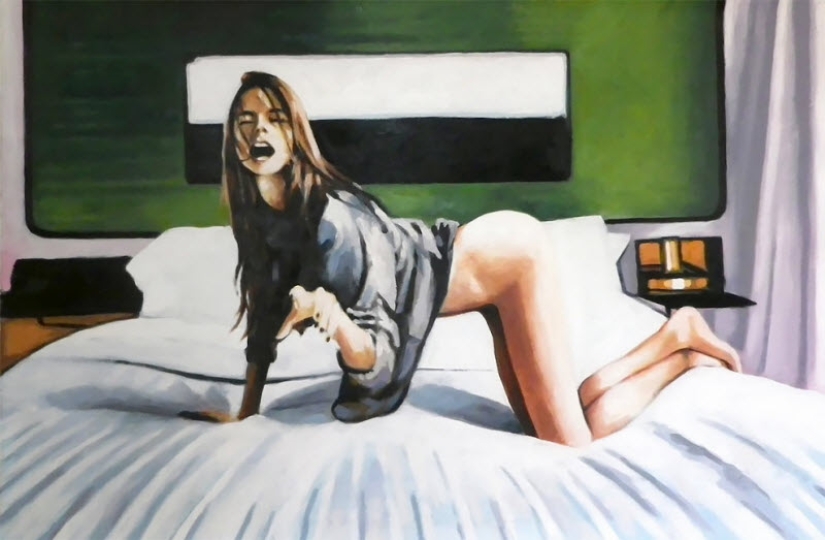 Sensual oil paintings by Thomas Saliot