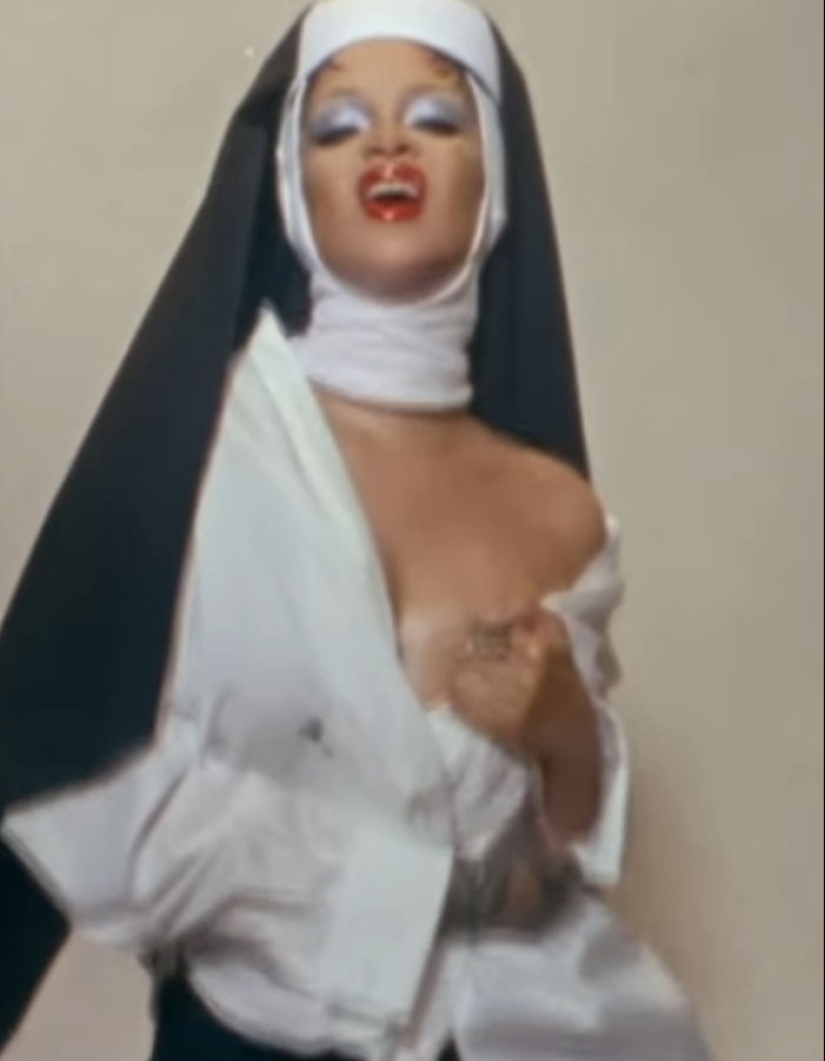 Sesión de fotos de monja con clasificación X de Rihanna criticada como “burla religiosa”