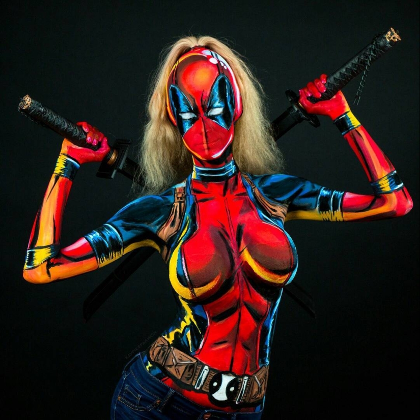 Sexy Kay Pike takes body art to a whole new level