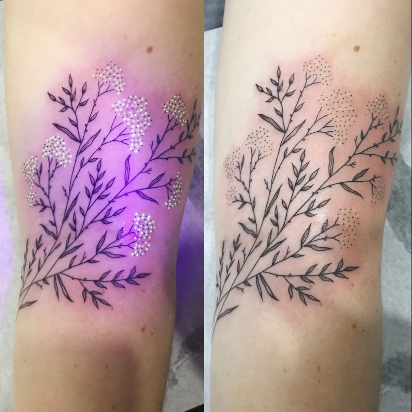 “Shine, burn, my star” - tattoos that change under ultraviolet light