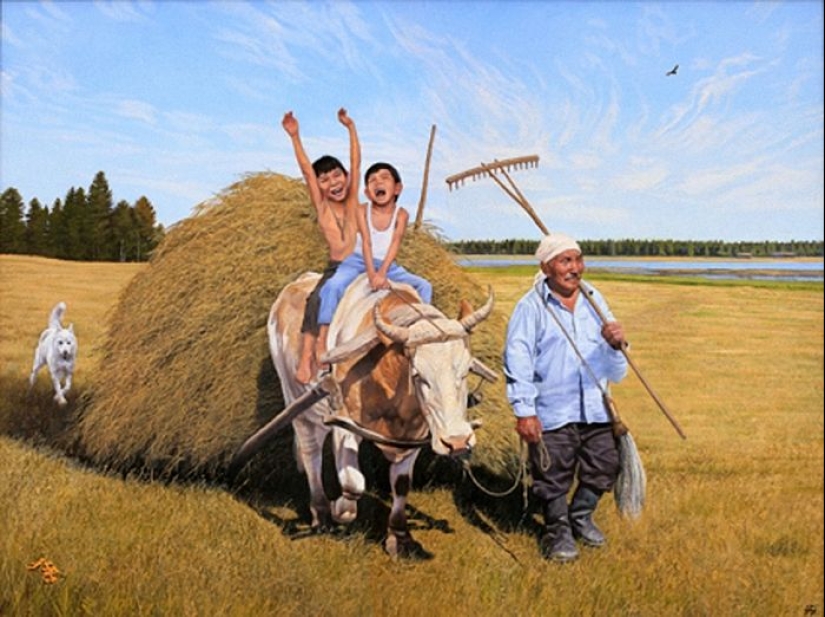 Simple everyday joys in the paintings of Yakut artist Andrey Chikachev