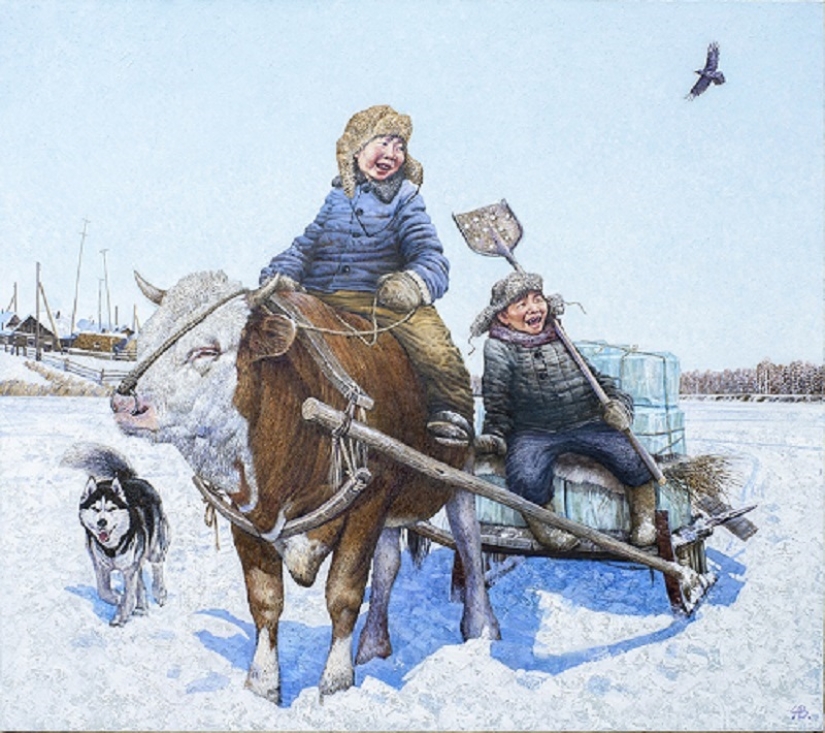 Simple everyday joys in the paintings of Yakut artist Andrey Chikachev