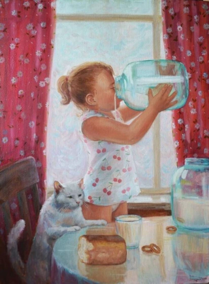 Simple human happiness in the paintings of Nastasia Chudakova