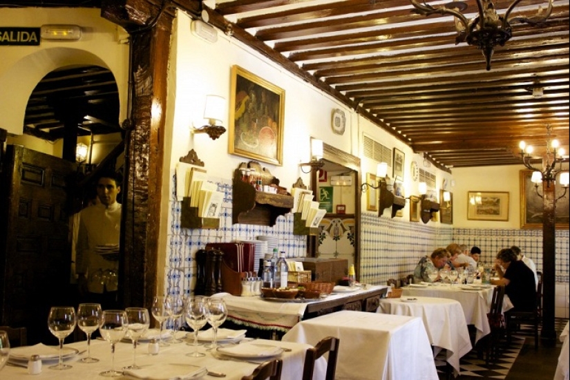 Sobrino de Botin is the oldest restaurant in Europe, which Hemingway loved and where Goya worked part—time in his youth