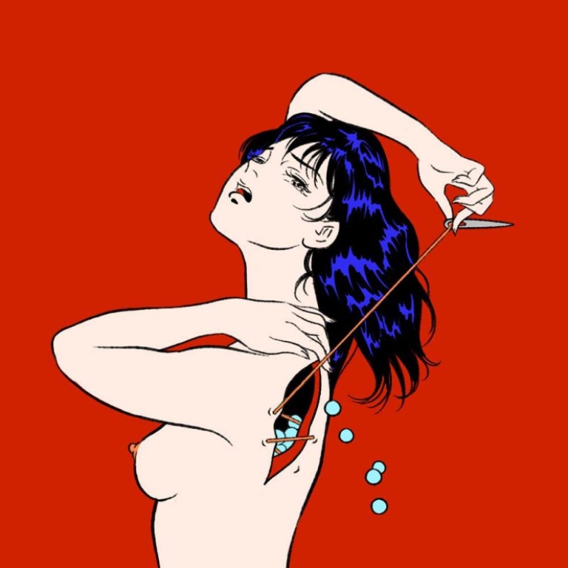 Strange erotic anime from Taiwanese artist Lin Pigo