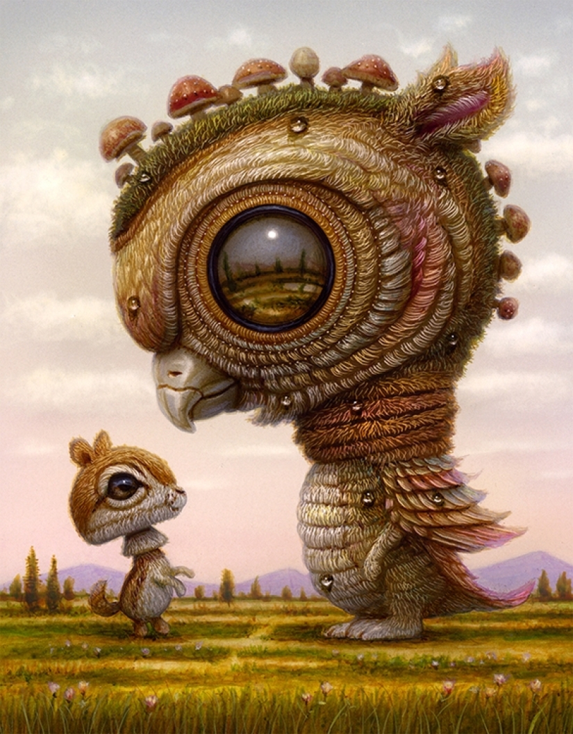 Streams of Consciousness in Naoto Hattori's paintings, similar to hallucinations