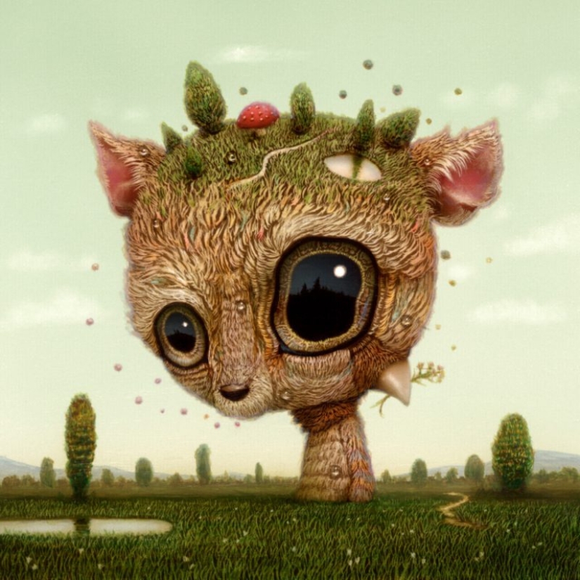 Streams of Consciousness in Naoto Hattori's paintings, similar to hallucinations