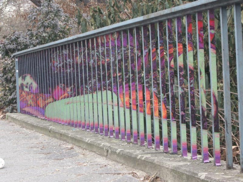 Street art on railings