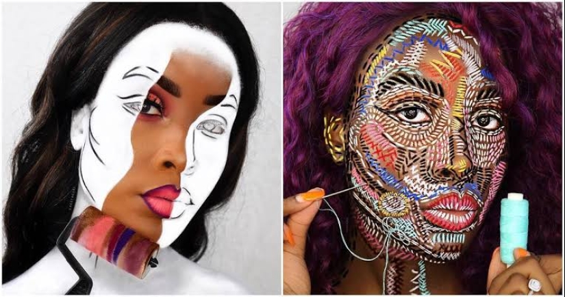 Stunning optical illusion on the face of the 20-year-old British women