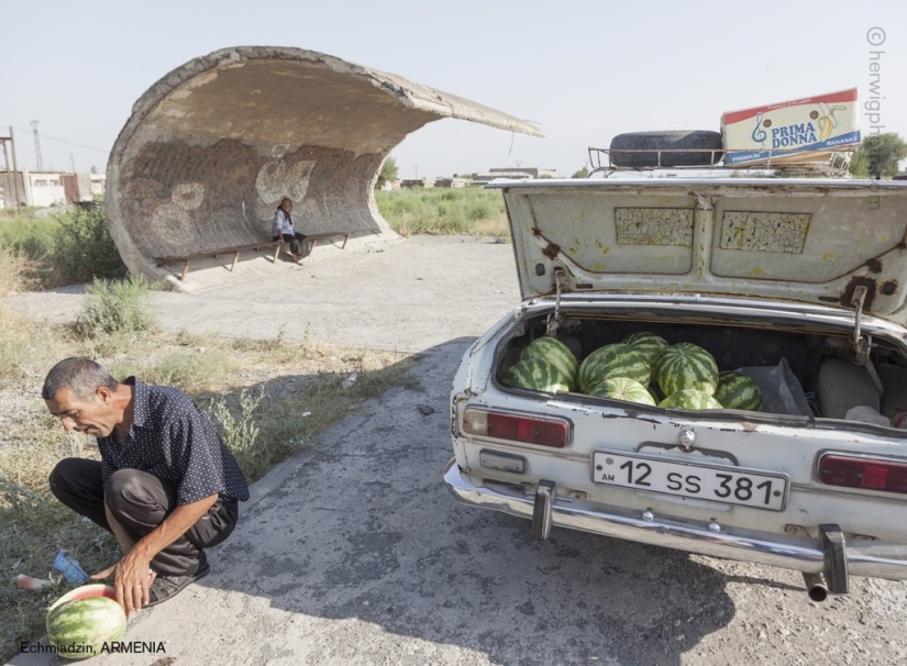 Such different Soviet bus stops in photographs by Christopher Herwig