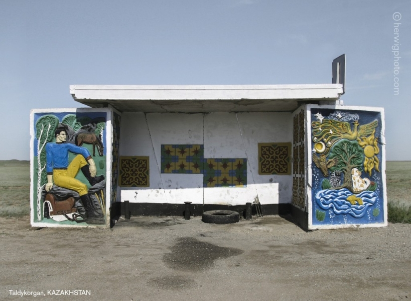 Such different Soviet bus stops in photographs by Christopher Herwig