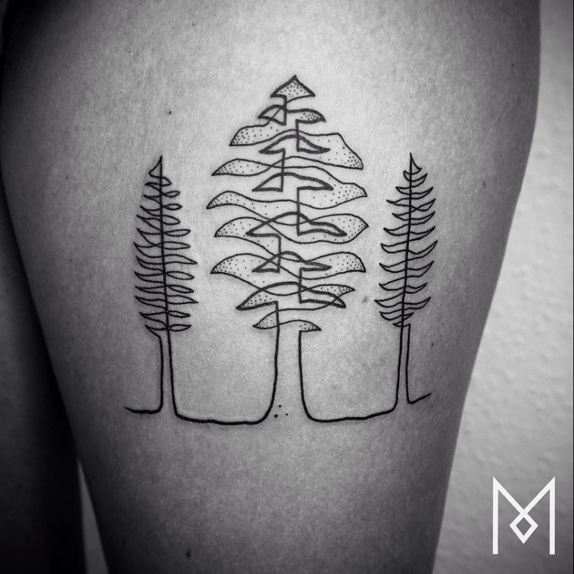 Super beautiful tattoos drawn in one line