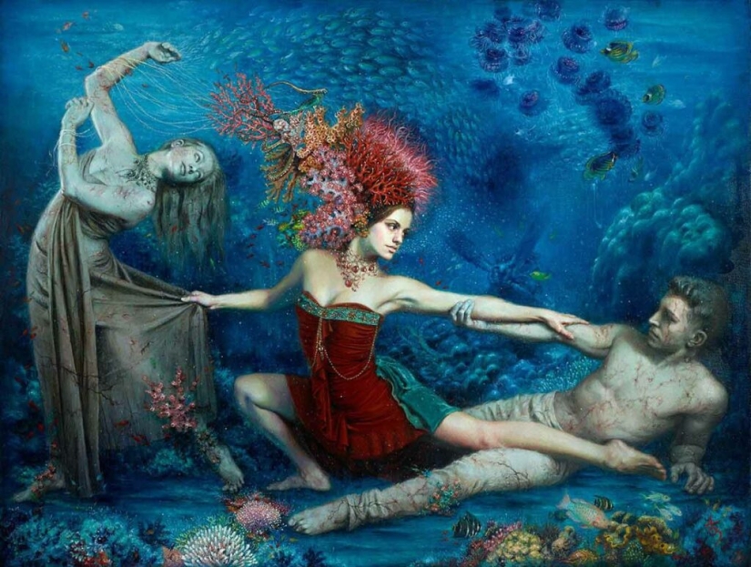 Surrealismo de Alexandra Manukyan - el mundo interior salpicado en el lienzo