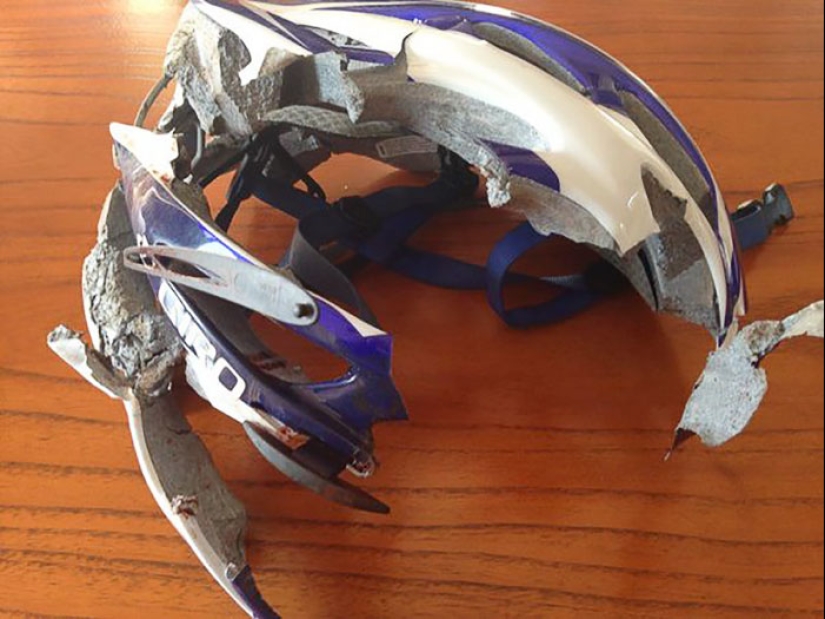 Take care of your head: accident victims shared photos of helmets that saved their lives