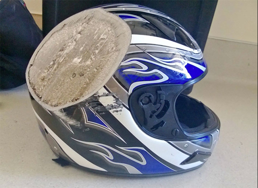 Take care of your head: accident victims shared photos of helmets that saved their lives