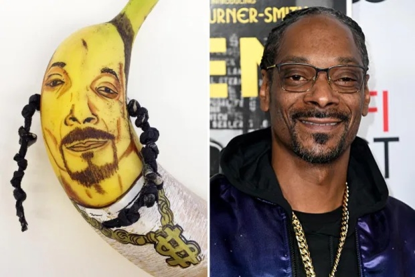 Talented artist carves celebrity portraits on... bananas