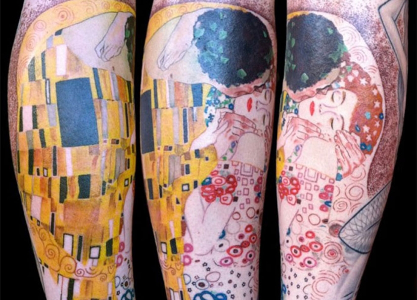 Tattoos for those who are delighted with the work of Gustav Klimt