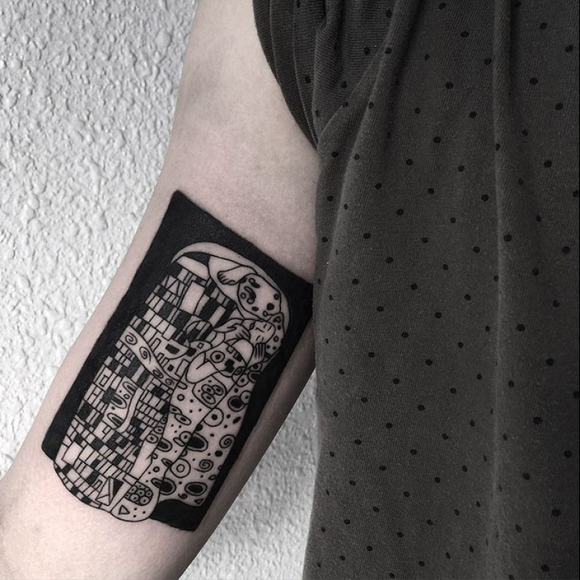 Tattoos for those who are delighted with the work of Gustav Klimt