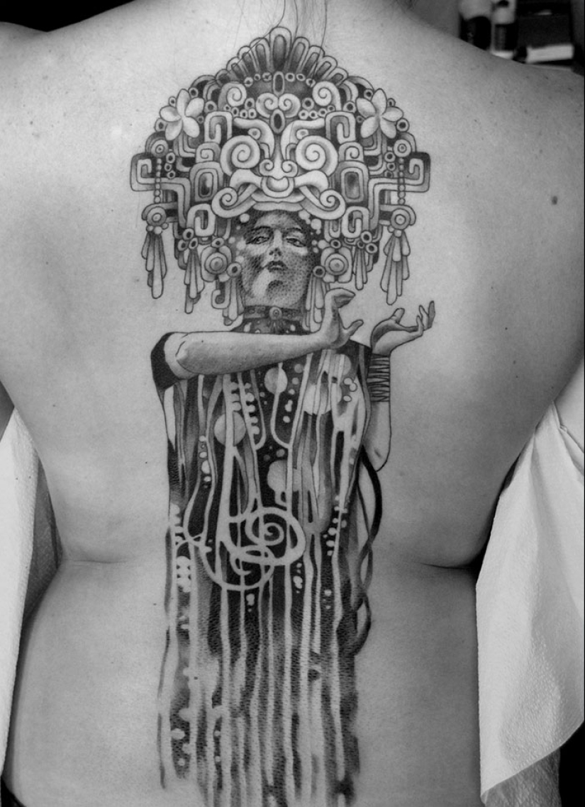 Tattoos for those who are delighted with the work of Gustav Klimt