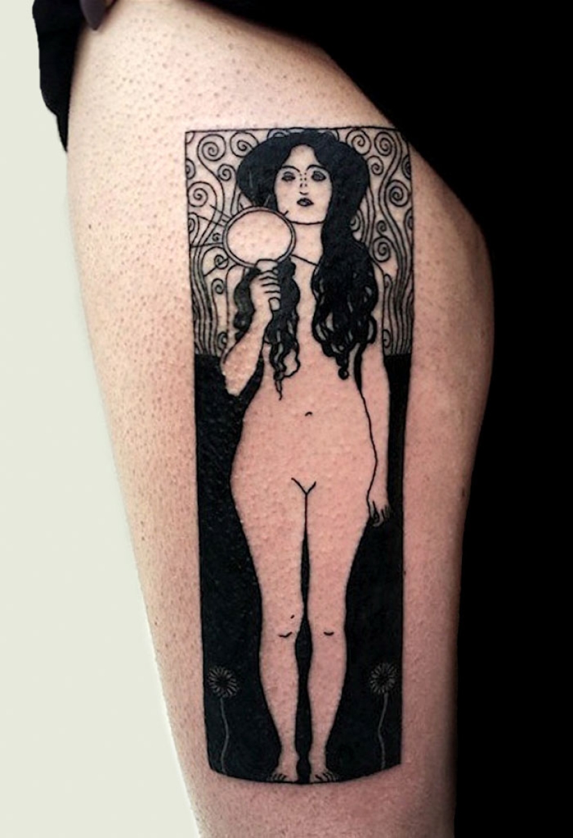 Tattoos for those who are delighted with the work of Gustav Klimt