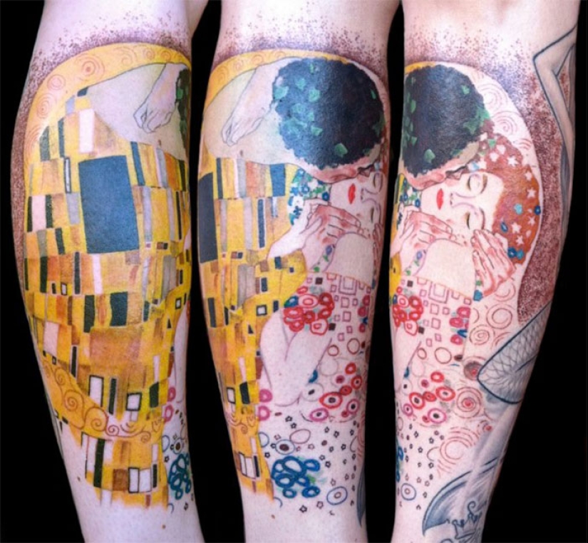 Tattoos for those who are delighted with the work of Gustav Klimt