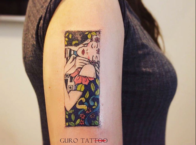 Tattoos for those who are delighted with the work of Gustav Klimt