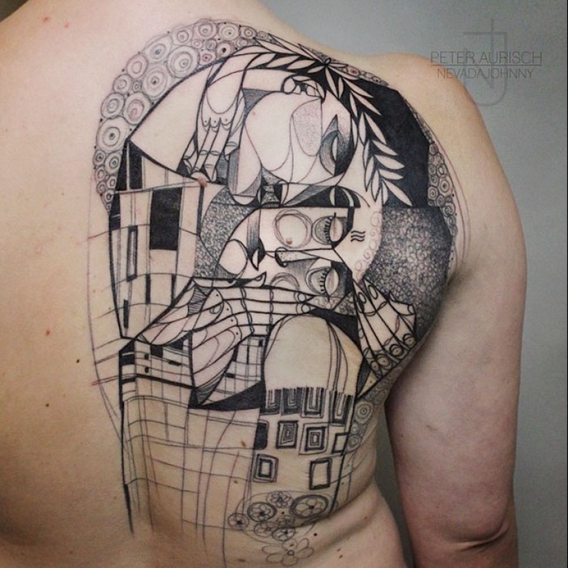 Tattoos for those who are delighted with the work of Gustav Klimt