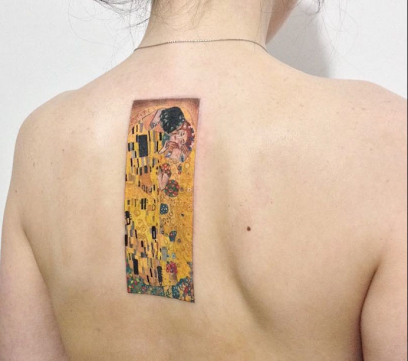 Tattoos for those who are delighted with the work of Gustav Klimt