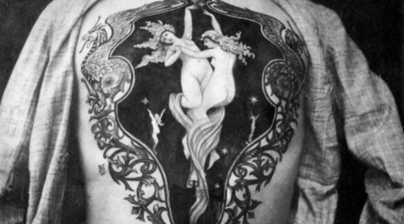 Tatuajes de lujo de la época victoriana: querubines, dragones y escudos de armas