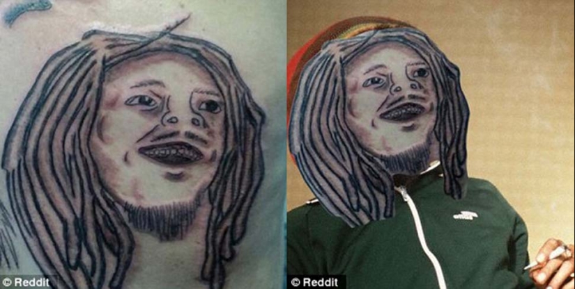 Terribly bad tattoos on the skin and in life