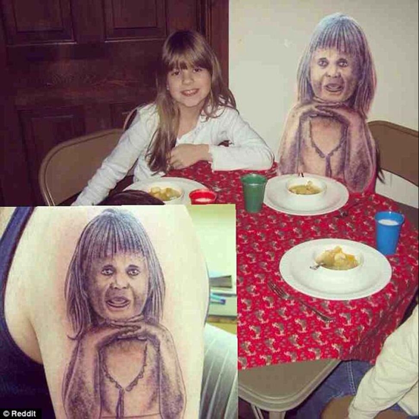 Terribly bad tattoos on the skin and in life