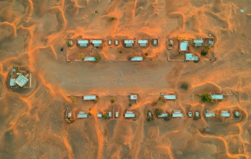 The abandoned ghost village of Al-Madam in the sands of the Emirates