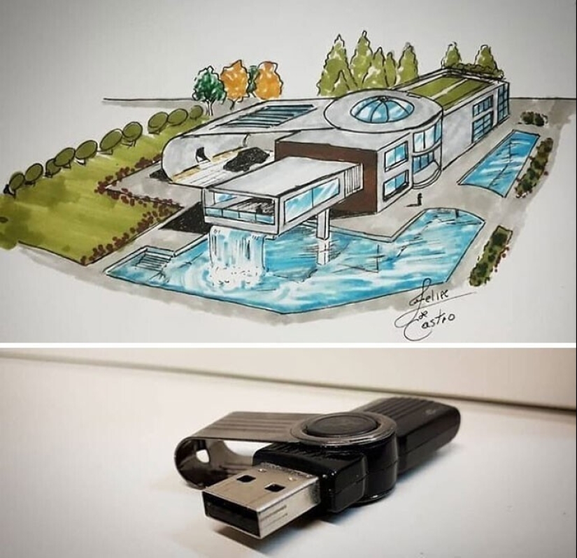 The architect from Brazil draws surreal buildings inspired by familiar objects