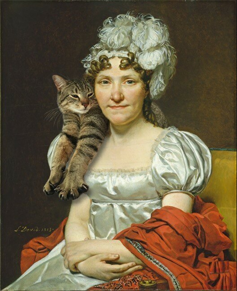 The artist made the paintings of the old masters even better by adding cats there