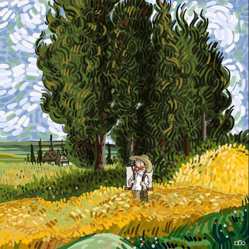 The artist painted how he sees the life of Van Gogh