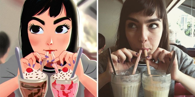 The artist turns photos of random people into amazing illustrations