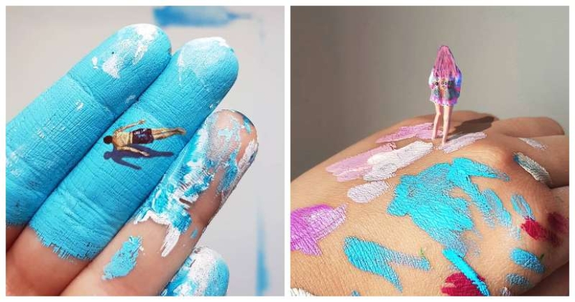 The artist uses her hands as a canvas to show hidden worlds