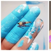 The artist uses her hands as a canvas to show hidden worlds