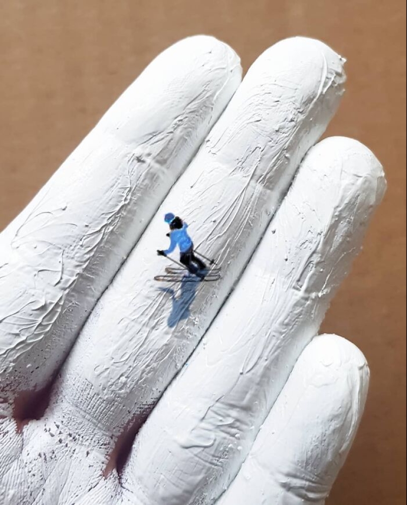 The artist uses her hands as a canvas to show hidden worlds