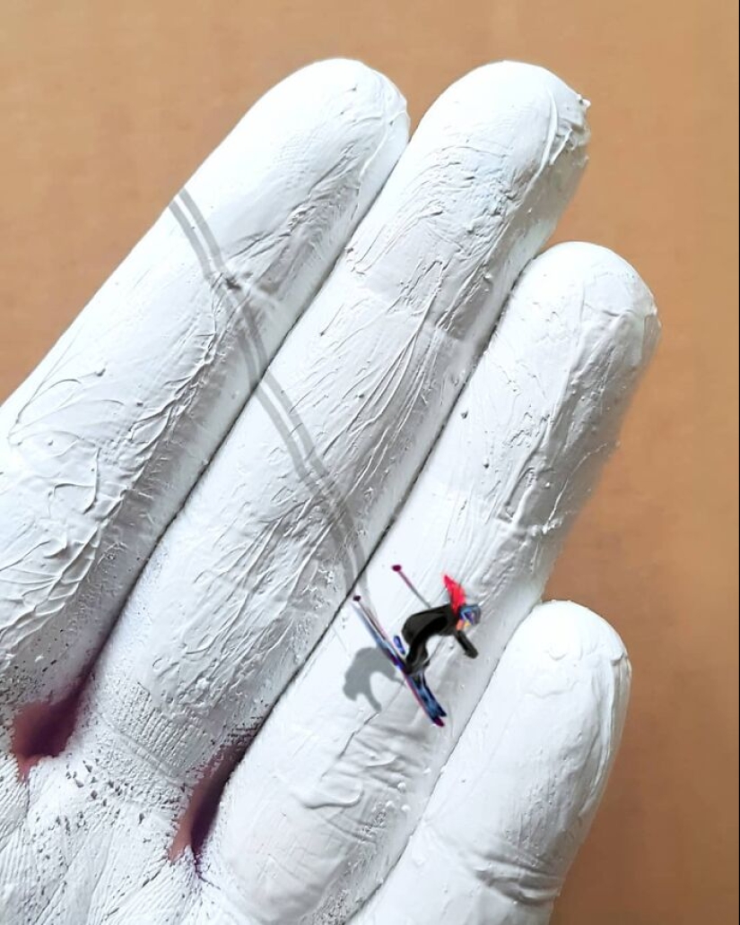 The artist uses her hands as a canvas to show hidden worlds