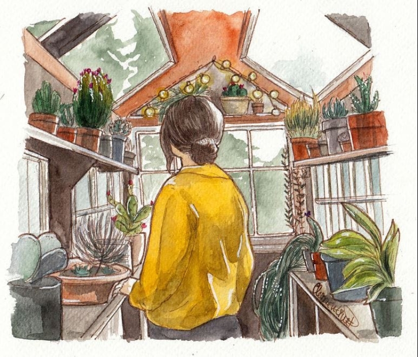 The charm of everyday life in the warm watercolor illustrations of Clementine Petrova