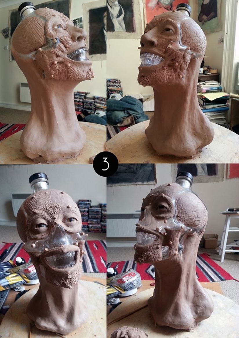 The criminologist bought vodka in the form of a glass skull and decided to restore her face