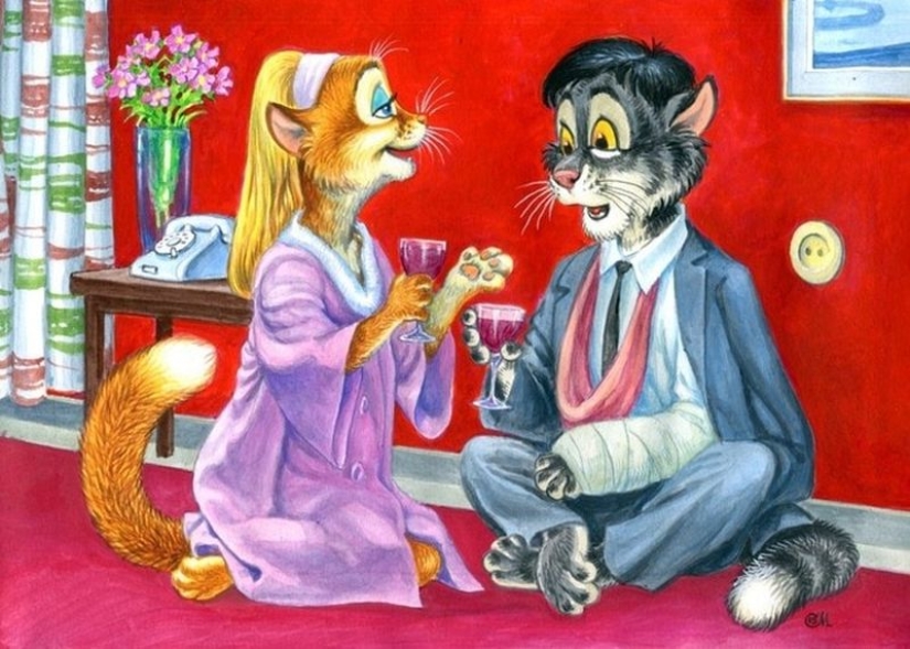 "The diamond hand" to "pulp fiction": the artist has replaced actors cute cats